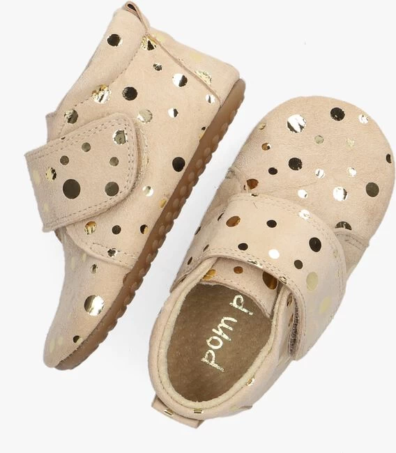 Beige Pom Pom Babyschoenen 1001 4 Beige Pom Pom Babyschoenen 1001 - Afbeelding 2
