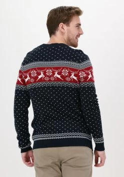 Blauwe Selected Homme Trui Slhnewdeer Ls Knit Crew Neck W