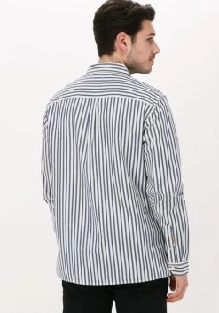 Donkerblauwe Scotch & Soda Casual Overhemd Indigo Striped 2-pocket Regula