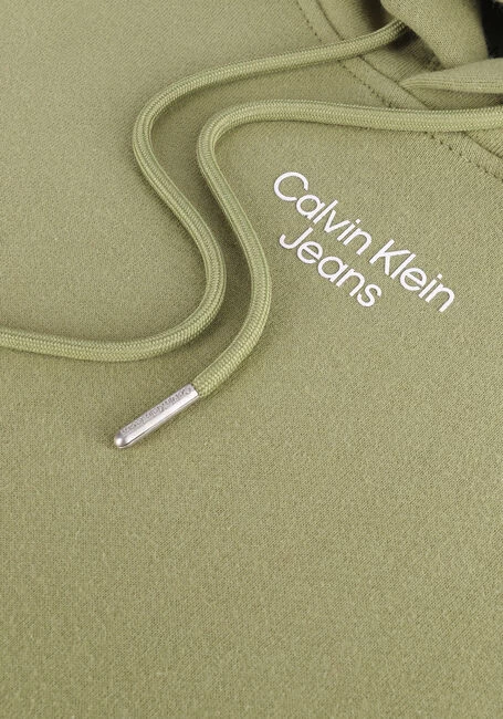 Groene Calvin Klein Sweater Stacked Logo Hoodie Men 6 Groene Calvin Klein Sweater Stacked Logo Hoodie Men - Afbeelding 4