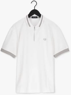 Gebroken Wit Fred Perry Polo Zip Neck Polo Shirt -Mode Kledingwinkel 218156 5