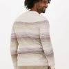 Zand Cast Iron Trui R-neck Cotton Slub Stripe -Mode Kledingwinkel 218309 2
