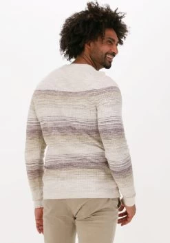Zand Cast Iron Trui R-neck Cotton Slub Stripe