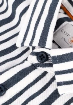 Gebroken Wit Cast Iron Casual Overhemd Short Sleeve Shirt Knitted Stripe With Structure -Mode Kledingwinkel 218310 6