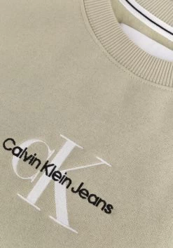 Zand Calvin Klein Sweater Monogram Logo Crew Neck -Mode Kledingwinkel 218640 6