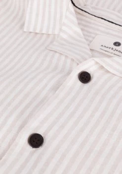 Beige Anerkjendt Casual Overhemd Akleo Cot/lin Stripe Shirt -Mode Kledingwinkel 220375 6