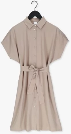 Taupe Knit-ted Mini Jurk Catoo -Mode Kledingwinkel 220819 5