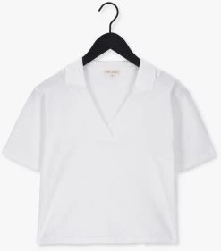Witte Esmé Studios Top Mae 2/4 Loose Polo Blouse Knit -Mode Kledingwinkel 220934 5