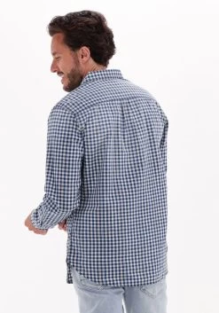 Blauwe Scotch & Soda Casual Overhemd Indigo Yarn-dyed Checked Shirt