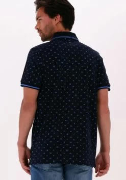 Donkerblauwe Pme Legend Polo Short Sleeve Polo Fine Pique All Over Print