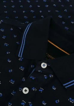Donkerblauwe Pme Legend Polo Short Sleeve Polo Fine Pique All Over Print -Mode Kledingwinkel 221758 6