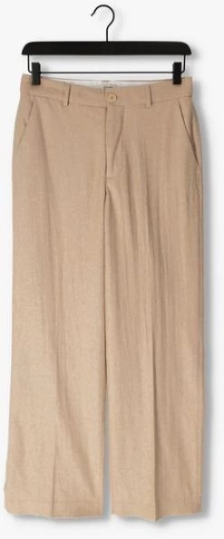 Beige Scotch & Soda Pantalon Edie - High Rise Wide-leg Trousers In Structured Quality -Mode Kledingwinkel 222687 5