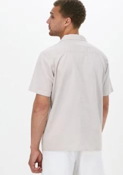 Beige Selected Homme Casual Overhemd Slhrelaxtiger Shirt Ss Structure M