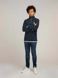 Donkerblauwe Nik & Nik Trui Rink Sweatshirt