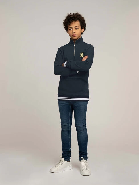 Donkerblauwe Nik & Nik Trui Rink Sweatshirt 3 Donkerblauwe Nik & Nik Trui Rink Sweatshirt