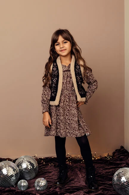 Aubergine Looxs Mini Jurk 2233-7866 3 Aubergine Looxs Mini Jurk 2233-7866