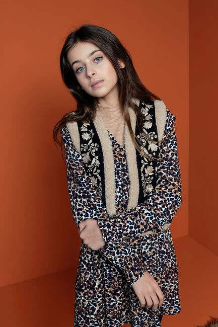 Beige Looxs Mini Jurk 2233-5877 3 Beige Looxs Mini Jurk 2233-5877