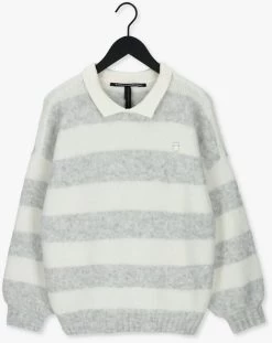 Ecru 10days Trui Striped Polo Sweater Knit 8 Ecru 10days Trui Striped Polo Sweater Knit -Mode Kledingwinkel 231636 5