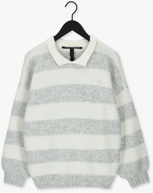 Ecru 10days Trui Striped Polo Sweater Knit 5 Ecru 10days Trui Striped Polo Sweater Knit - Afbeelding 3