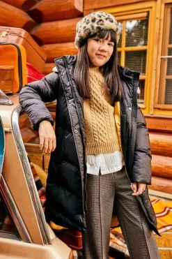 Zwarte Retour Gewatteerde Jas Hazel