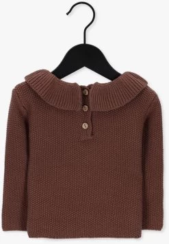 Bruine Quincy Mae Trui Ruffle Collar Knit Sweater -Mode Kledingwinkel 232661 9