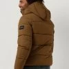 Bruine Calvin Klein Gewatteerde Jas Crinkle Nylon Puffer Jacket -Mode Kledingwinkel 233315 2