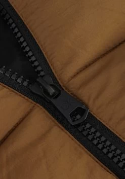 Bruine Calvin Klein Gewatteerde Jas Crinkle Nylon Puffer Jacket -Mode Kledingwinkel 233315 6