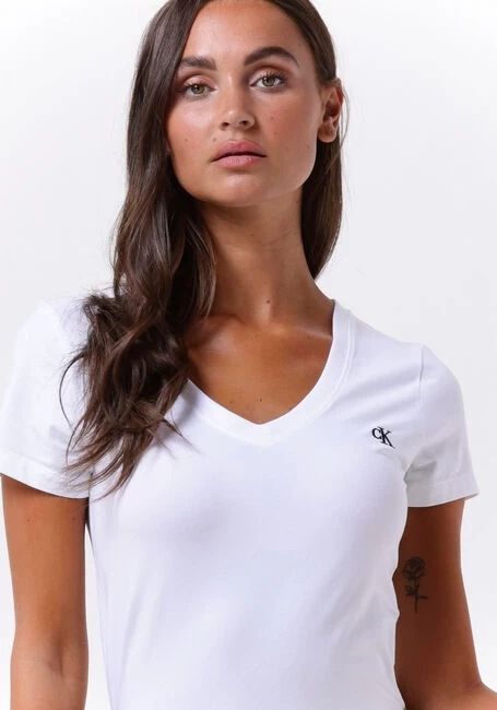Witte Calvin Klein T-shirt Ck Embroidery Stretch 4 Witte Calvin Klein T-shirt Ck Embroidery Stretch - Afbeelding 2