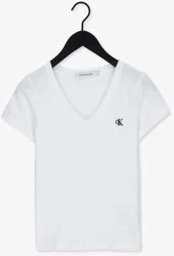 Witte Calvin Klein T-shirt Ck Embroidery Stretch 8 Witte Calvin Klein T-shirt Ck Embroidery Stretch -Mode Kledingwinkel 234022 5