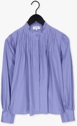 Blauwe Levete Room Blouse Lr-isla Solid 62 Shirt -Mode Kledingwinkel 235297 5
