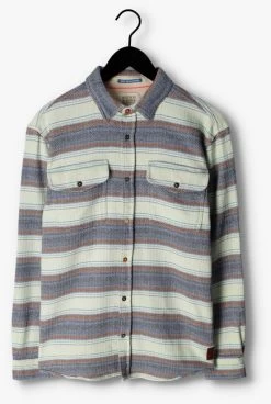 Blauwe Scotch & Soda Overshirt Regular-fit Basket Weave Gradient Stripe Shirt -Mode Kledingwinkel 235852 5