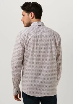 Gebroken Wit Vanguard Klassiek Overhemd Long Sleeve Shirt Print On Poplin Stretch