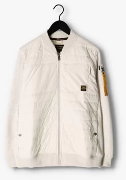 Gebroken Wit Pme Legend Jack Zip Jacket Sweat Mixed Padded -Mode Kledingwinkel 237602 5