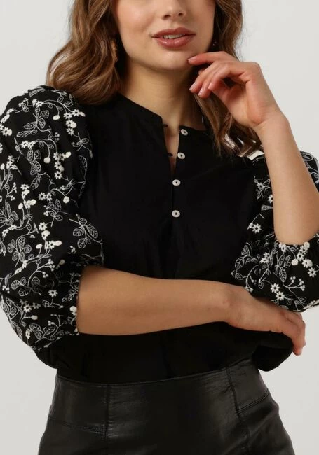 Zwarte Summum Blouse Shirt Cotton Embroidered 4 Zwarte Summum Blouse Shirt Cotton Embroidered - Afbeelding 2