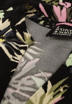 Zwarte Scotch & Soda Mini Jurk Allover Printed Loose Fit Dress -Mode Kledingwinkel 241051 6