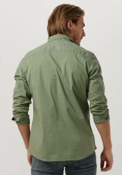 Donkergroene Scotch & Soda Casual Overhemd Seasonal Essentials - Solid Organic Cotton Poplin Shirt