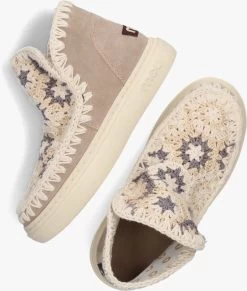 Taupe Mou Hoge Sneaker Bold Crochet -Mode Kledingwinkel 241297 5