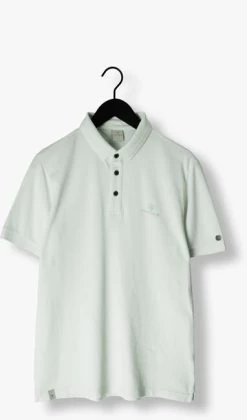 Blauwe Cast Iron Polo Short Sleeve Polo Cotton Popcorn -Mode Kledingwinkel 242338 5