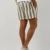 Olijf Selected Homme Slhdane Aop Swimshorts W Vetiver Stripes -Mode Kledingwinkel 242354 2