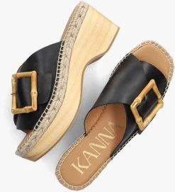 Zwarte Kanna Slippers 23059 -Mode Kledingwinkel 242490 5