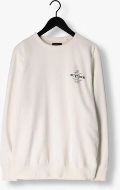 Witte Butcher Of Blue Trui Army Cut Crew -Mode Kledingwinkel 243496 5