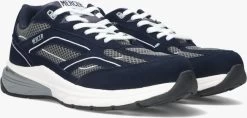 Blauwe Mercer Amsterdam Lage Sneakers The Re-run V2 Men
