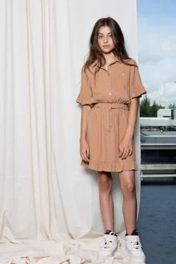 Bruine Nobell Mini Jurk Madua Shirt Dress