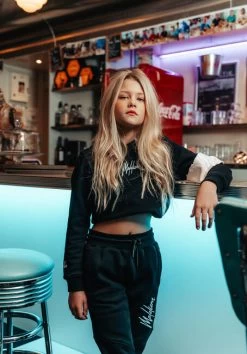 Zwarte Malelions Sweater Cropped Hoodie