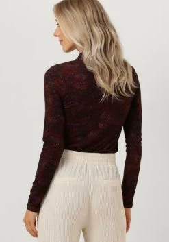 Bordeaux Scotch & Soda Coltrui All Over Printed Mockneck Longsleeve T-shirt