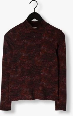 Bordeaux Scotch & Soda Coltrui All Over Printed Mockneck Longsleeve T-shirt -Mode Kledingwinkel 248987 5