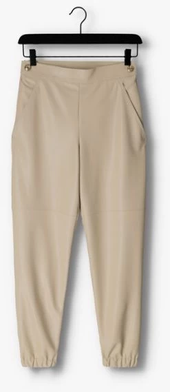 Beige Vanilia Pantalon Faux Leather Side Zip -Mode Kledingwinkel 249151 5