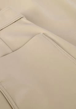 Beige Vanilia Pantalon Faux Leather Side Zip -Mode Kledingwinkel 249151 6