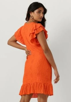 Mode Kledingwinkel 5 Oranje Colourful Rebel Mini Jurk Zorah Broderie Dress