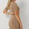 Bruine Guess Mini Jurk Ss Lise 4g Logo Swtr Dress -Mode Kledingwinkel 249728 2